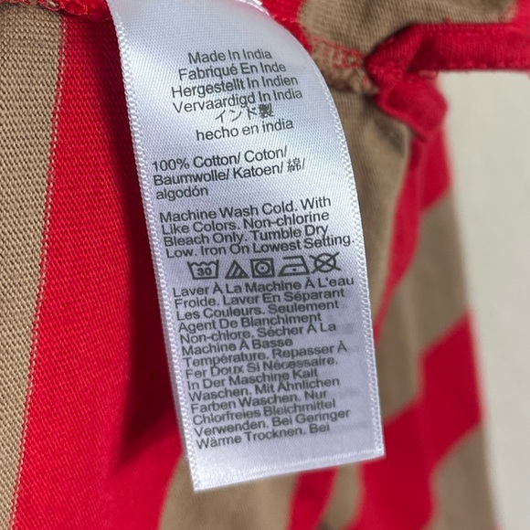 J. Crew Striped Rugby Shirt Women’s Size XXL Red Tan - Picture 6 of 8